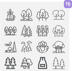 Simple set of bushes related lineal icons.
