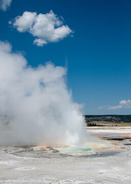 Hot steaming spring