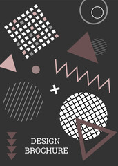Obraz premium Abstract background in the style of Memphis. Geometric cover design. Fashionable bright cover, banner, poster, booklet. Creative colors. Vector