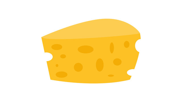 Triangular piece of cheese, cheese icon 3d with holes illustration