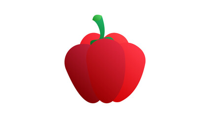 Fresh red pepper vegetable isolated icon. pepper for farm market, vegetarian salad recipe design. illustration in flat style