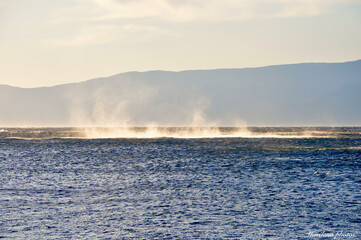 Stone pier in Adriatic Sea during dramatic cloudy sky