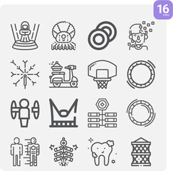 Simple set of deflection related lineal icons.