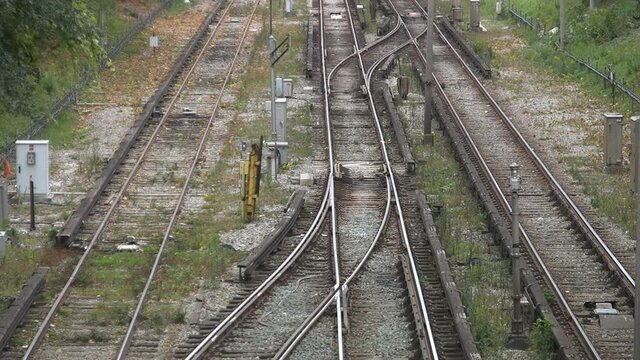 Empty train tracks. Toronto, Canada
