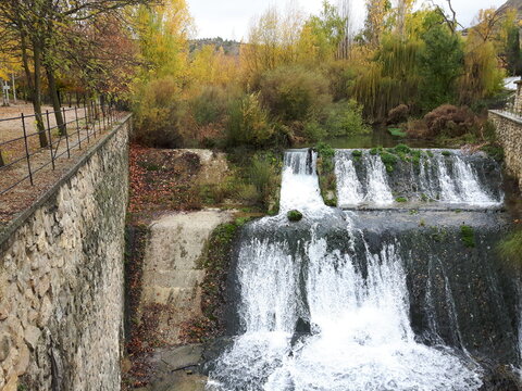 Waterfall on the castril river in autumn