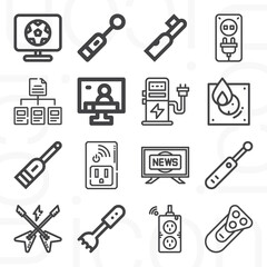 Fototapeta premium 16 pack of current lineal web icons set