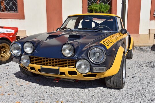 Fiat Abarth 124 Rallye, "Olio Fiat" 1975. 09-22-2019, Prague, Czech Republic.