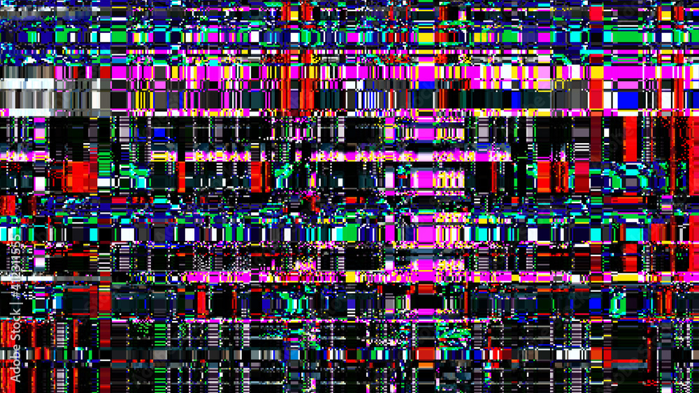 Poster glitch background. unusual glitch vector backdrop. computer screen error. digital pixel noise. telev