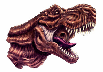 Naklejka premium Tyrannosaurus rex illustration (bust, head)