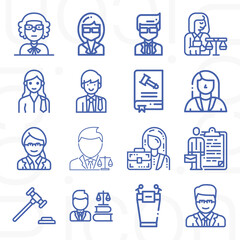 16 pack of lincoln  lineal web icons set