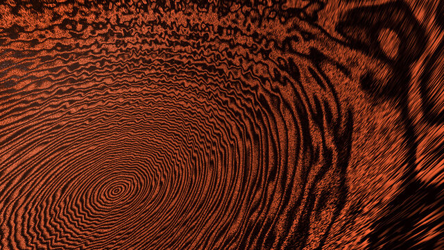 Rough brown abstract background creating black circles moving outward from a central area of a hemisphere