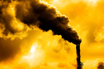 Pollution From Factory Smoke Smokestack Chimney Environment