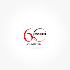 years anniversary linked logotype with red color isolated on white background for company celebration event