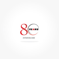 years anniversary linked logotype with red color isolated on white background for company celebration event