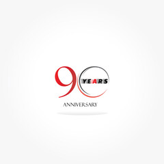 years anniversary linked logotype with red color isolated on white background for company celebration event