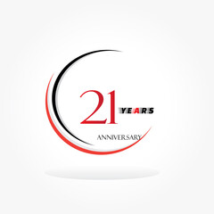 years anniversary linked logotype with red color isolated on white background for company celebration event