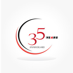 years anniversary linked logotype with red color isolated on white background for company celebration event