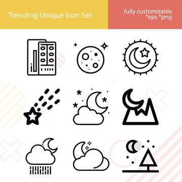 Simple set of saturday related lineal icons.