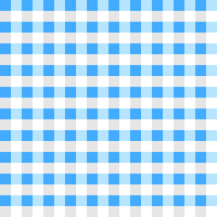 Blue, sky and white checkered seamless vector pattern for clothes, fabric, fashion and more. Vichy background with light blue and white ornament. Lumberjack Flannel Plaid Style.