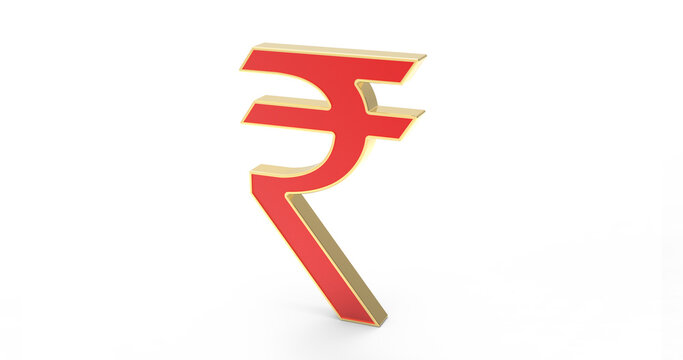 3d render Rupee sign. Stock image.