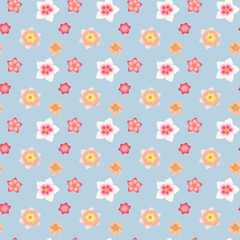 Spring colorful flower pattern. Used for banner, poster, postcard, wallpaper, fabric prints, wrapping paper 