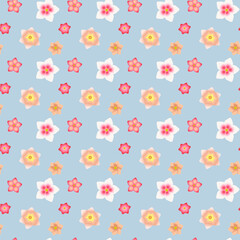 Spring colorful flower pattern. Used for banner, poster, postcard, wallpaper, fabric prints, wrapping paper 