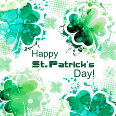 Postcard Happy St. Patrick's Day. Vector illustration