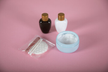 cream and care with hygiene products