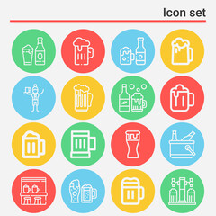16 pack of younger  lineal web icons set