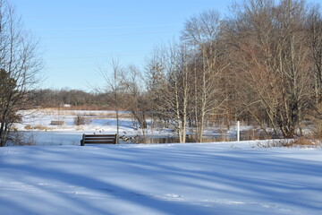 Davidson's Mill Pond Park walking trails after a heavy mid-winter snow storm -02