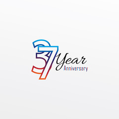 years anniversary celebration blue Colors Comical Design logotype. anniversary logo isolated on White background