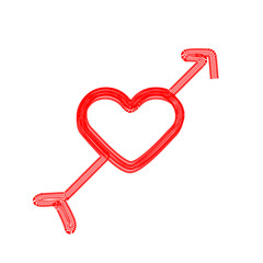 Tire tracks in heart form. Car thread silhouette. Vector illustration.