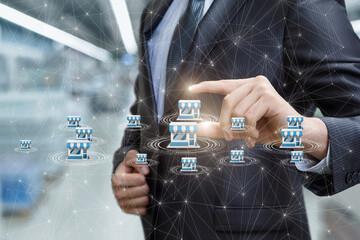 Businessman selects business for franchising .