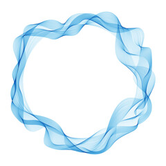 Round wave blue frame, vector background. eps10