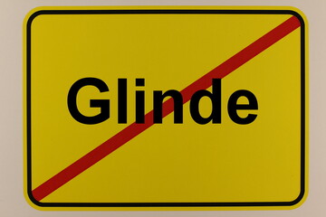 Illustration eines Stadtausgangsschildes der Stadt Glinde