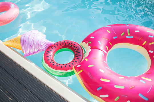 Summer floats in the pool