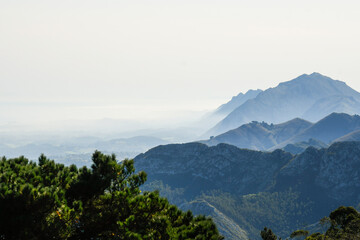 Panoramic views, Asturian valleys from the Mirador del Fito