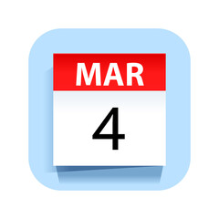 March 4. Calendar Icon. Vector Illustration.