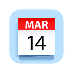 March 14. Calendar Icon. Vector Illustration.