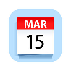 March 15. Calendar Icon. Vector Illustration.