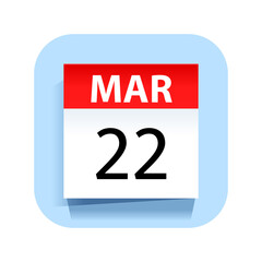 March 22. Calendar Icon. Vector Illustration.