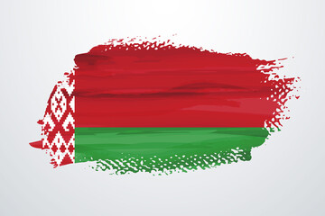 Belarus brush paint flag