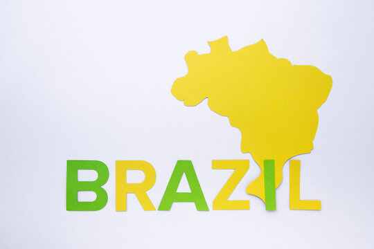 Brazilian country shape with its name