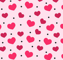 Seamless red hearts love pattern Valentines Day