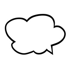Speech bubble or cloud, creative hand drawn sketch or icon illustration on a white isolated background for comic