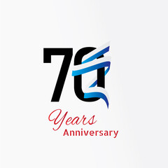 years anniversary logotype with single line black and white blue color for celebration