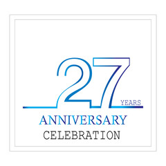 years anniversary logotype with single line white blue color for celebration
