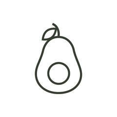 Avocado icon outlined. Isolated healthy food icons