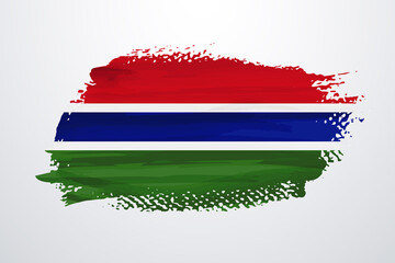 Gambia brush paint flag