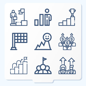 Simple set of 9 icons related to professional life